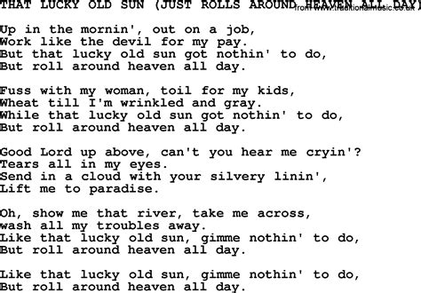 lyrics that lucky old sun